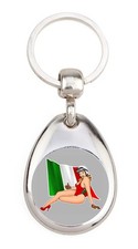 Pin Up Drapeau Italie - Porte clé en métal