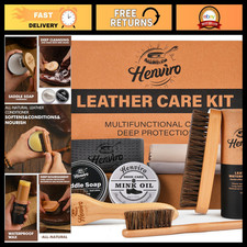 Leather Boot Care Kit - Mink Oil, Saddle Soap, Waterproof Wax, Cleaner  Brush