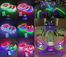 4PCS 3FT Dual Row Dream Color APP+Remote Strips Slingshot DIY 3 Wheeler Lights