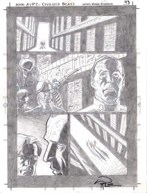 AVP CIVILIZED BEAST Pg 43  8.5 X 11  Original Comic Art ROGER ROBINSON SIGNED 🔥