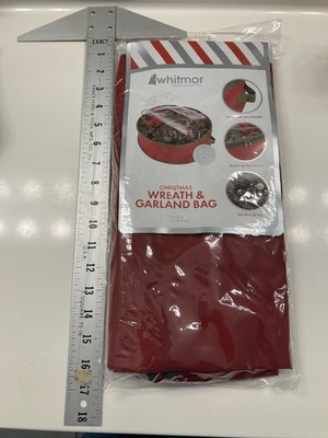 Whitmor Storage Bag Wreath And Garland 8  x 30  Red Clear Top Christmas NEW