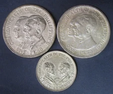 (Rare Very Low-Mintage) 1936 US Philippines Silver Commemorative 3-Coin Set