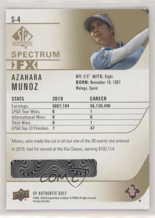 2021 SP Authentic Bounty Veterans Spectrum FX Azahara Munoz #S-4 - Image 2 of 2