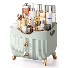 Makeup Organizer Countertop, Large Capacity Skincare Organizer for Vanity Green