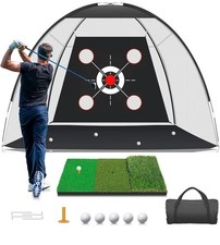 10x7ft Golf Practice Net with Hitting Mat and Balls