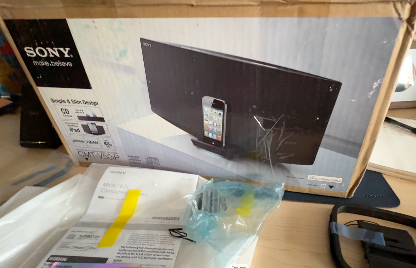 Ipod Iphone Dock Fm Am Radio With Original Box & Parts