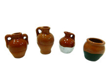 Set 4 Pezzi Anfore in terracotta Cm 2,5/3h Brocca Lavandaia Scenografia Presepe