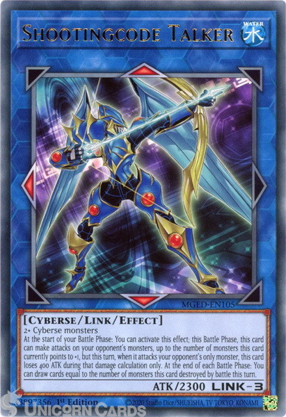 MGED-EN105 Shootingcode Talker Rare 1st Edition Mint YuGiOh Card
