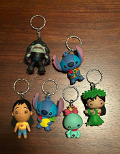 Disney Lilo Stitch Character Keychain Lot w/ Stitch, Lilo Scrump Figures
