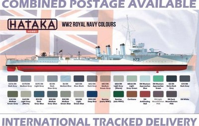 ROYAL NAVY AUTHENTIC COLOURS - 17ml HATAKA ACRYLIC PAINTS to HMS HOOD EXETER ETC