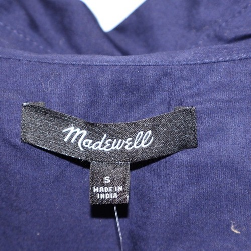 Madewell long-sleeve shirt, style NS331 size S. The shirt is a solid navy blue - Picture 5 of 16