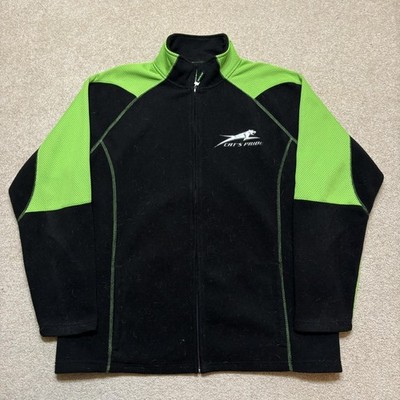 Arctic Cat ArcticWear Jacket Mens Large Black Green Fleece Full Zip Snowmobile