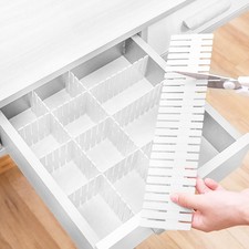24PCS Drawer Divider Adjustable DIY Draw Separators Household Storage Organizer