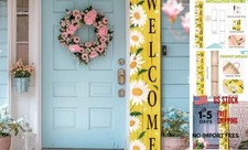 Spring Summer Welcome for Front Porch Standing Wooden Porch Sign for Daisy