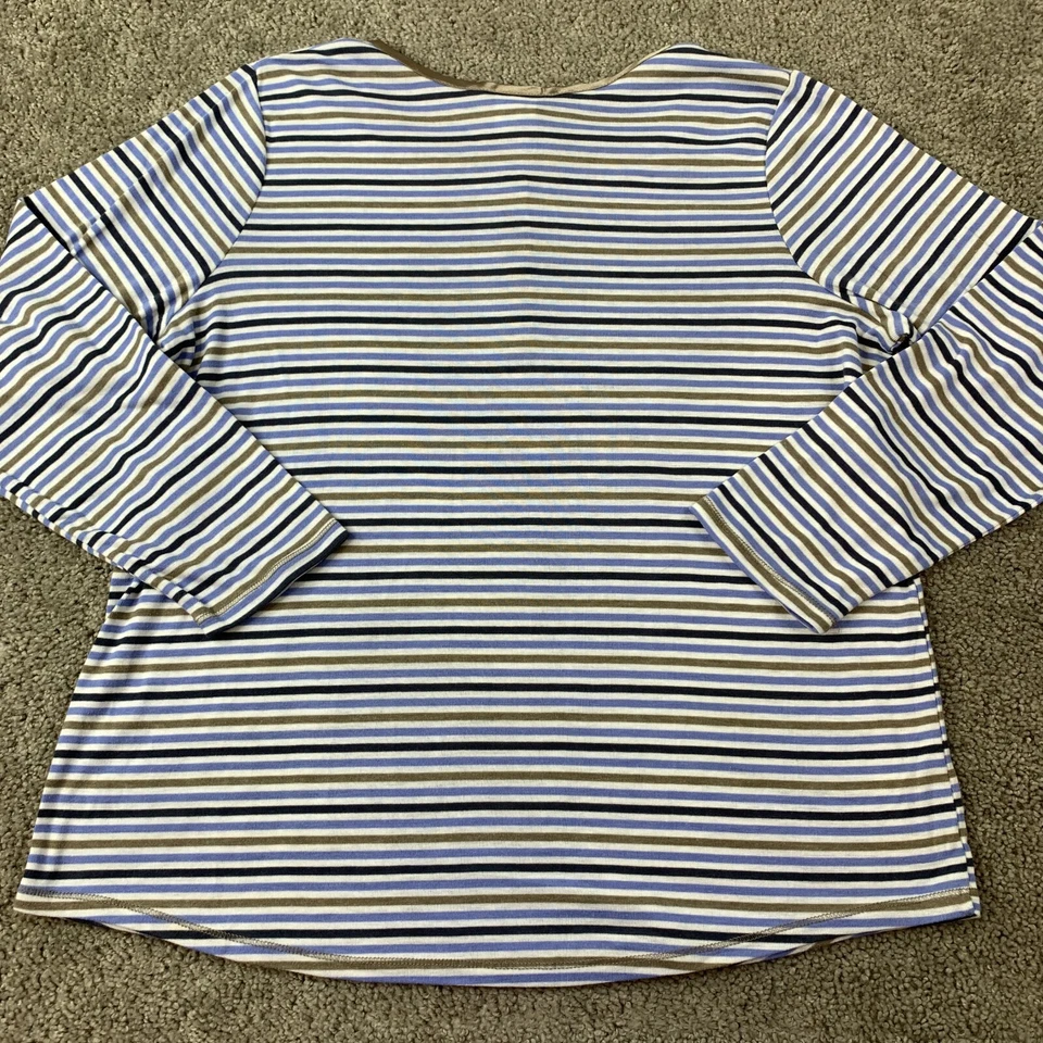 Женский вязаный пижамный топ Croft & Barrow Intimates Henley 1X в разноцветную полоску - Изображение 4 из 4