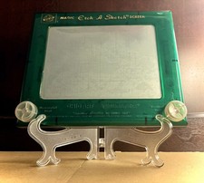 HTF Vtg Etch A Sketch No. 505 Translucent Green Clear Frame Rare - USED, Fairish