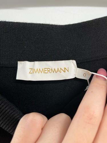 ZIMMERMANN Gonna Midi Crush Tube Donna 4 Nera Facile da Stile Modesta 100% Lana - Foto 4 di 6