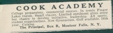 1931 Cook Academy College Prep Montour Falls New York NY Ad RB1