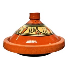 Tajine XL 35 cm in Terracotta Dipinta a Mano – Pentola Tradizionale Marocchina
