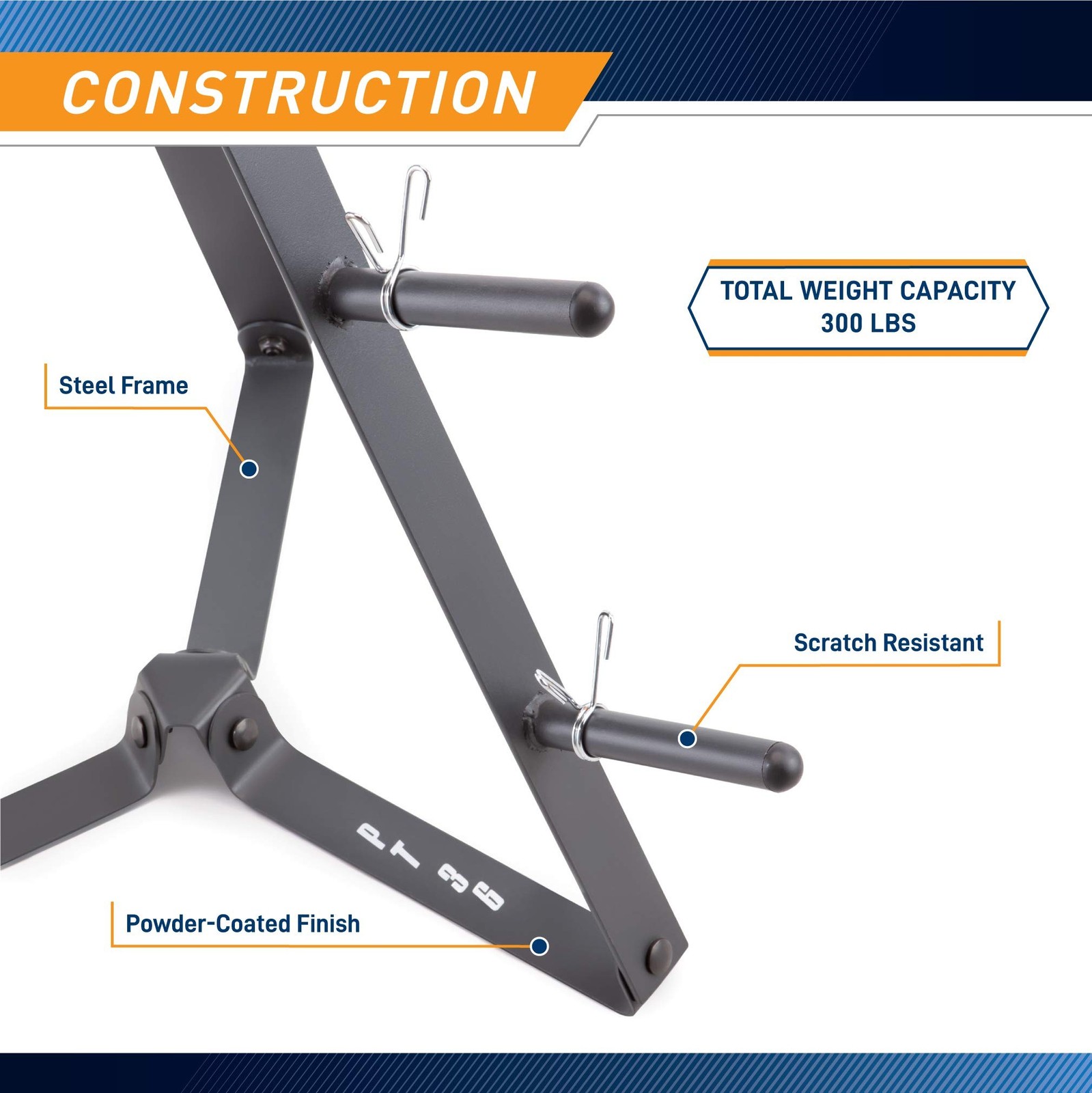 Marcy Plate Tree for Standard Size Weight Plates/Storage Rack for Exercise We...
