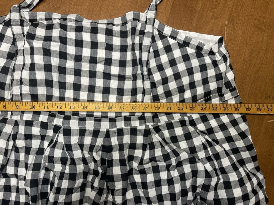 Старый темно-клетчатый майка с ремнями, которые галстук размер 4 x женщин плюс размер  - Изображение 4 из 4