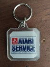 Vintage 1980s Atari Service Keychain With Atari Logo 1.5" Square