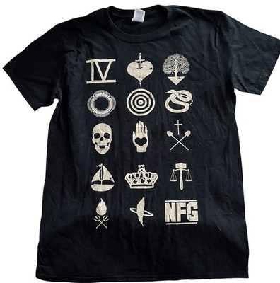 New Found Glory NFG Band Tshirt Resurrection Black White Icons Music Punk Sz M