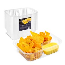 50 Pcs Nacho Trays for Party, 6x5 inches Nacho Trays Disposable, 2 Compartmen...