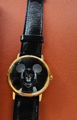 Disney Mickey ? watch Disney Mickey Mouse Rotating Hands Watch - Black Leather  main image 4