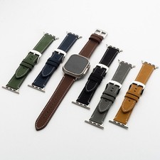 Matte Leather Band Strap for Apple Watch 9 8 7 6 5 4 SE 40/44/41/45/49mm Ultra 2