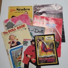 9 Vintage Knitting Crochet Pattern Books Pot Holders Doilies Bedspreads More