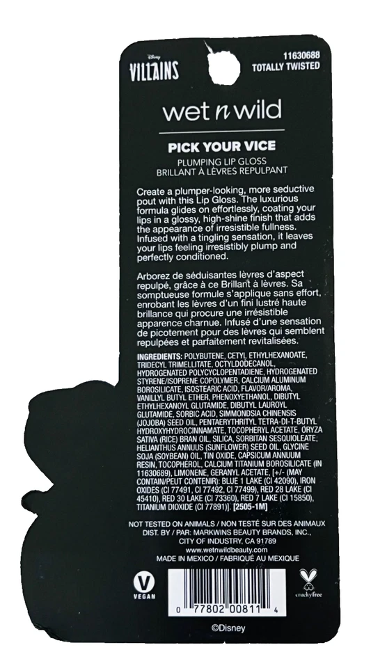 Блеск для губ Wet N Wild Disney Villains Pick Your Vice Plumping Lip Gloss Totally Twisted - Изображение 2 из 3
