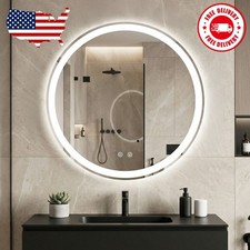 28" Anti-fog LED Bathroom Mirror with Dual Light Source and Three Lighting...