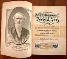 Dr. Chase’s Receipt Book Memorial Edition 1894 Hardcover Book A.W. Chase MD.