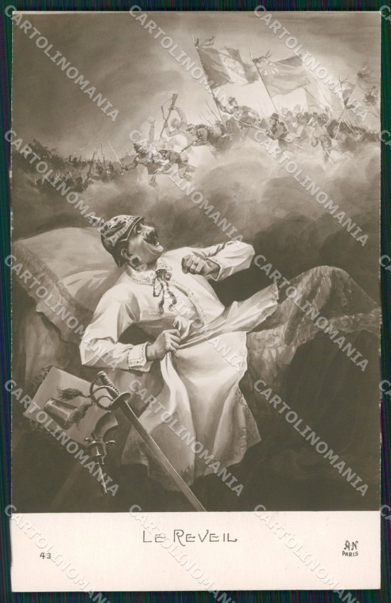 WW1 WWI Propaganda Kaiser Wilhelm cartolina cartolina antitedesca XF8105