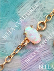 $495 NEW VICTORIAN CABOCHON FIRE OPAL 18K YELLOW GOLD CHARM PENDANT BRACELET — photo 2
