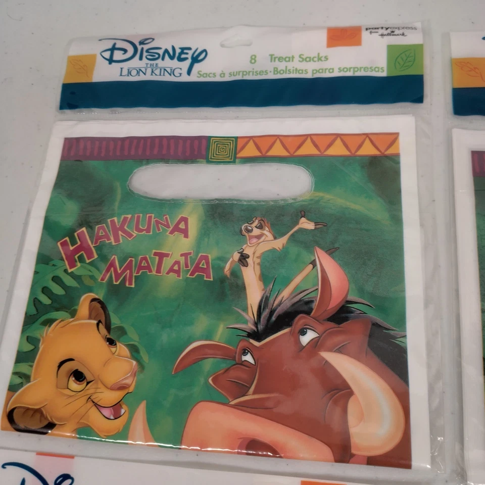 Sacos de guloseimas vintage Disney Rei Leão 4 pacotes 32 total Hakuna Matata festa infantil - Imagem 3 de 4