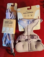 Wild One Adjustable Hands-Free Standard Rope Leash & S Harness Lilac - Brand New