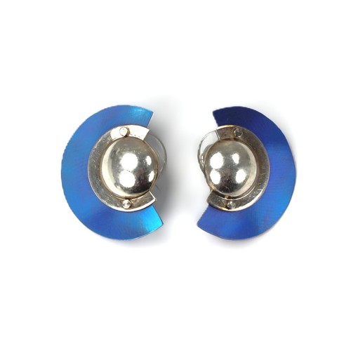 Vintage 80s Niobium Sterling Earrings Idelle Hammond - Sass *Light Scratch