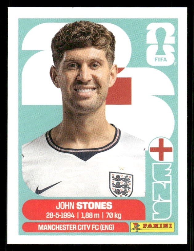 2026 USA Fifa World Cup Panini Sticker JOHN STONES ENGLAND ENG3