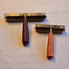 Lot 2 Vintage Speedball Hunt Mfg Co Brayers 5.75  3.75  Rubber Ink Rollers USA