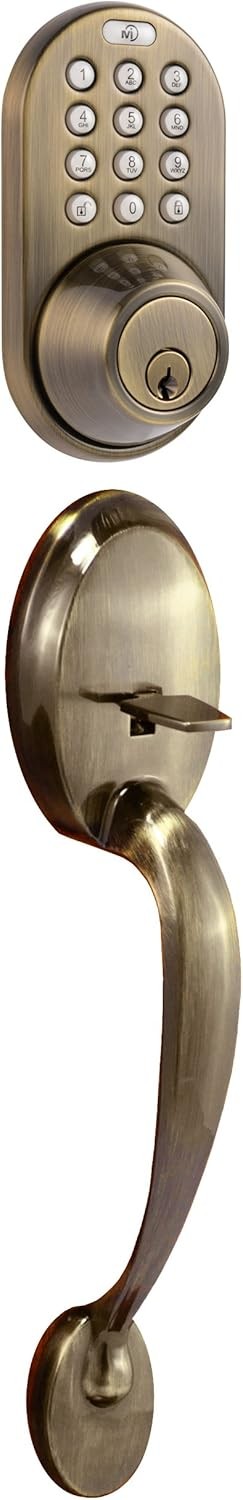 MiLocks BDF-02AQ Keyless Touchpad Deadbolt in Antique Brass-image