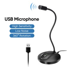 USB Microphone With Mute ButtonGooseneck Design Desktop Microphne For Computer