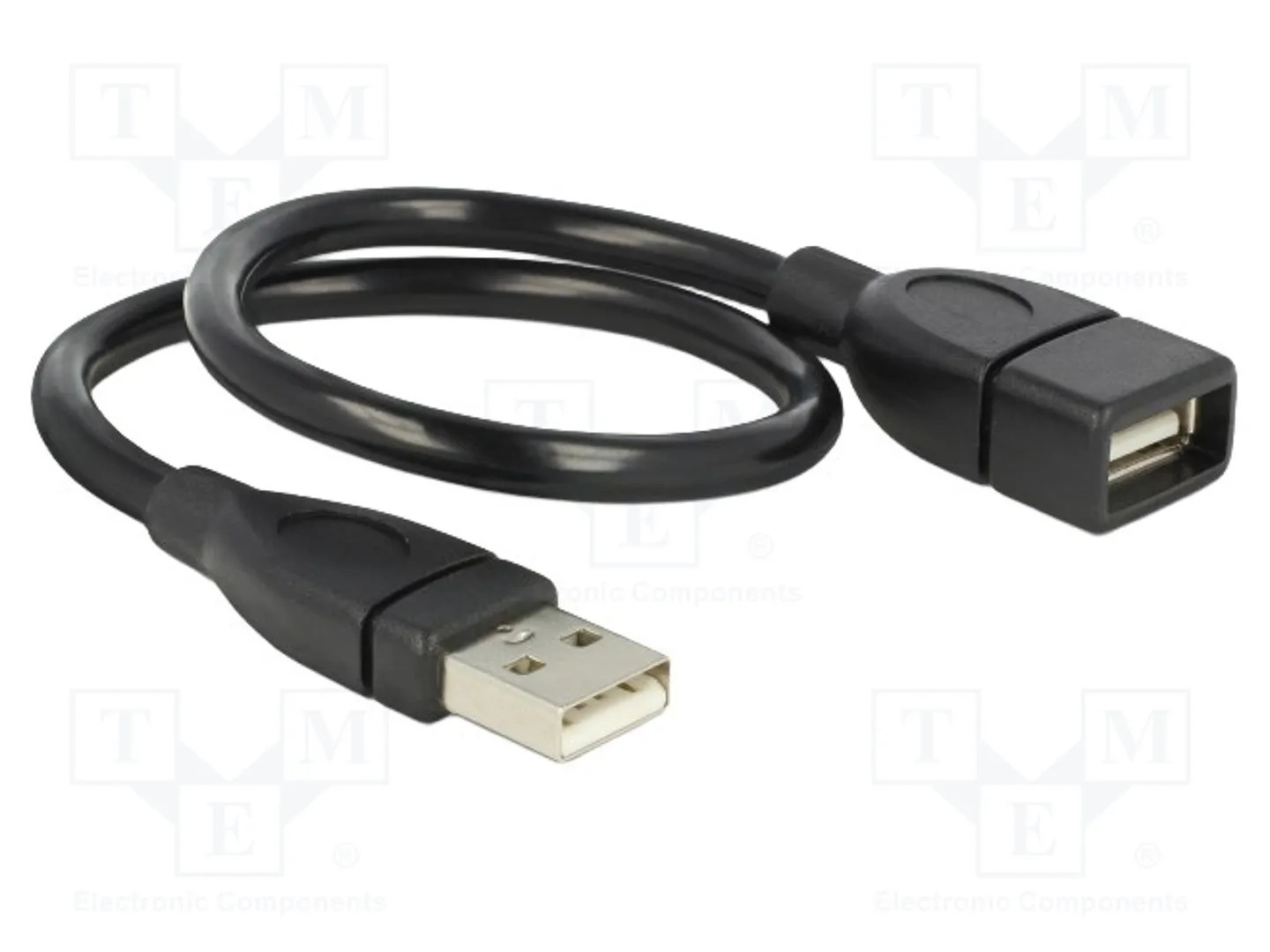 Delock Cavo semi-rigido USB2.0 A Maschio / A Femmina 35cm Nero - Immagine 2