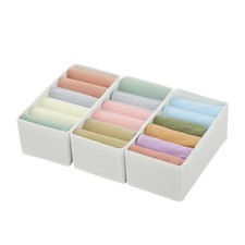 3 Pack Sock Underwear Drawer Organizer Dividers, Non-Woven Fabric Collapsible...