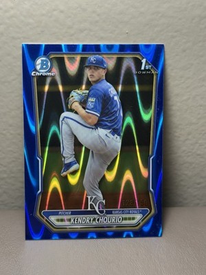2026 Bowman Chrome Kendry Chourio /150 Blue Raywave Refractor #BCP-7 Royals