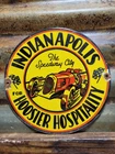 VINTAGE RACE TRACK PORCELAIN SIGN RARE OLD INDIANAPOLIS SPEEDWAY HOOSIER RACING