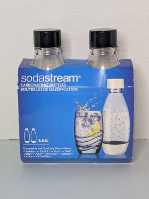 Brand New Sodastream Carbonating Bottles 0.5L Twin Pack - Black BPA Free