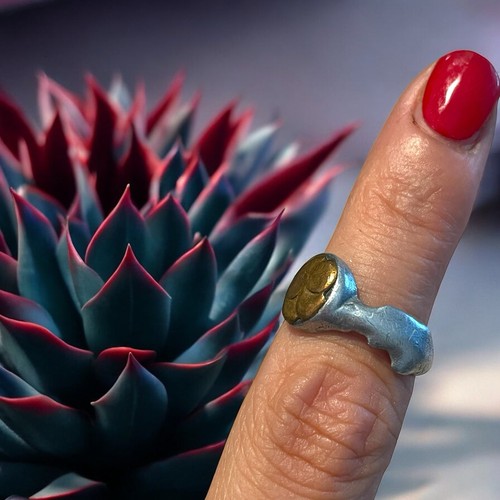 Anello Trench Art Di Trincea Prima Guerra Militaria Antico Con Quadrifoglio - Foto 4 di 7