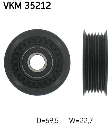 Upper Left SKF-OE VKM 35212 Deflection/Guide Pulley, V-ribbed belt for OPEL,RENA